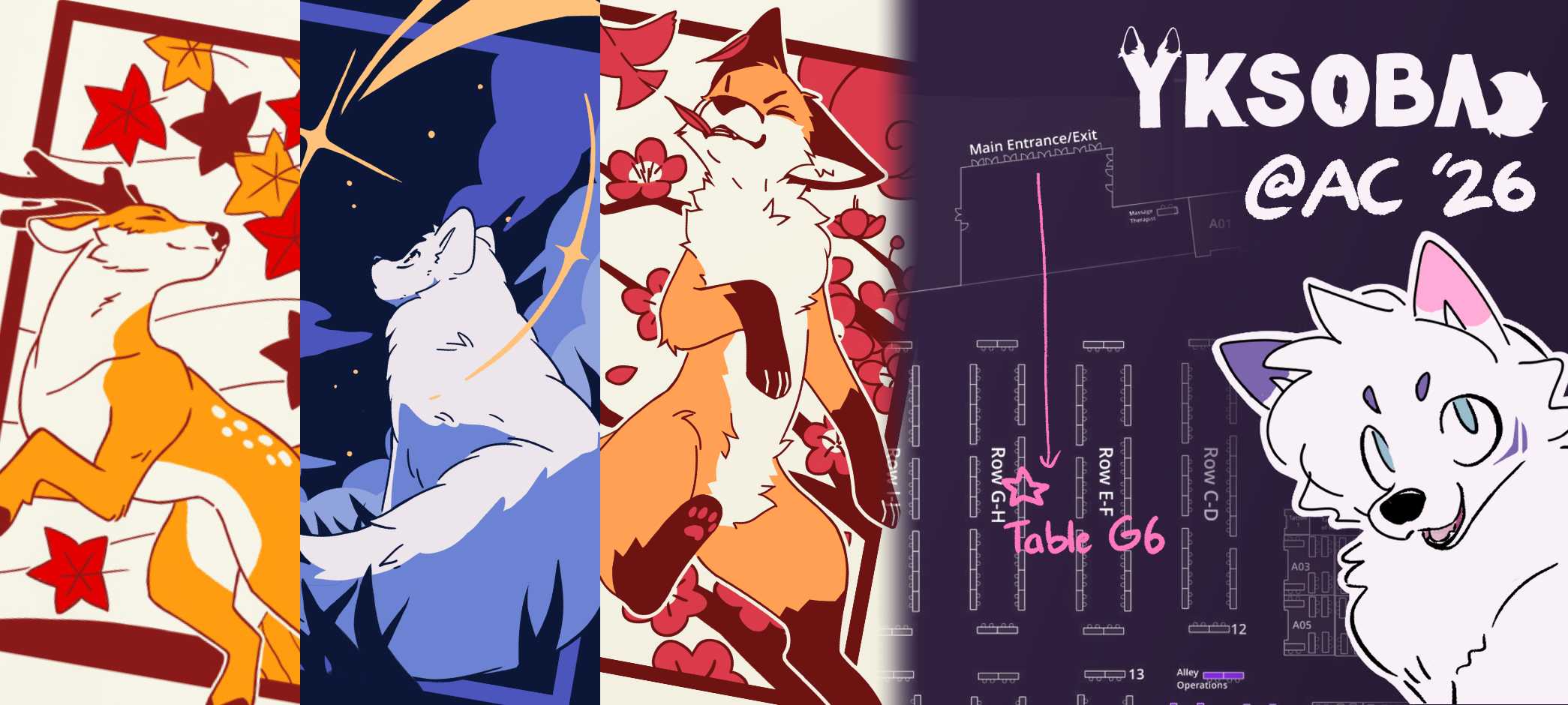 map showing yksoba at table g6 at anthrocon 2026