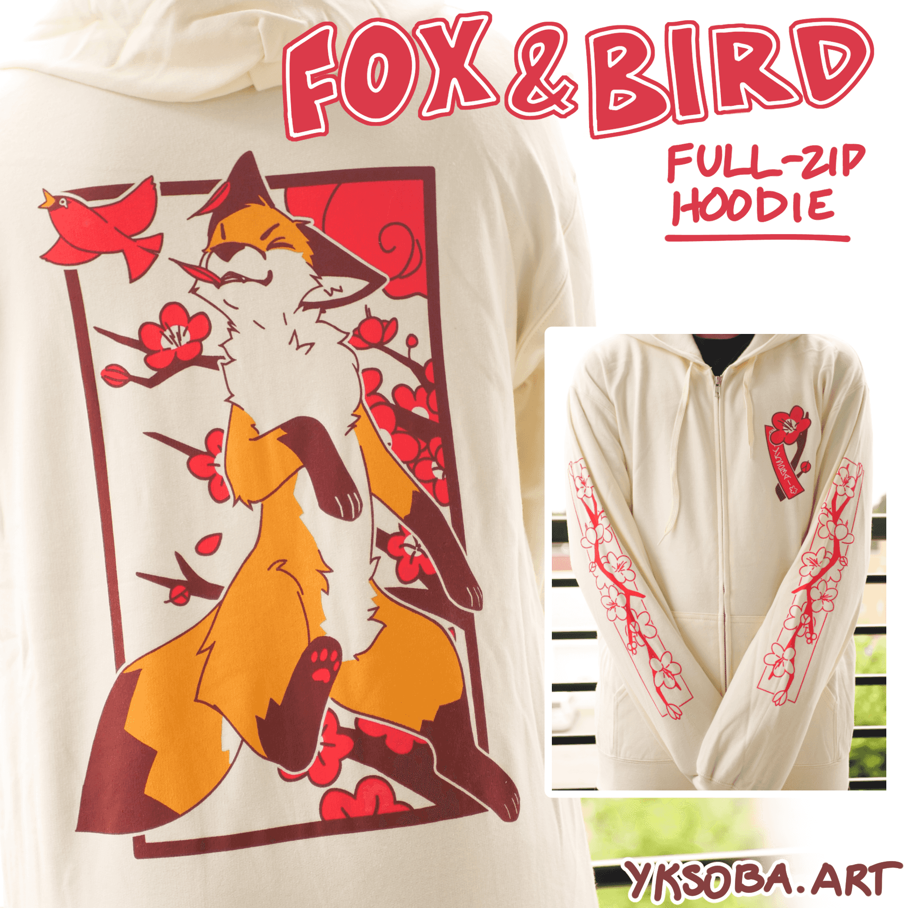 fox & bird hoodie preview