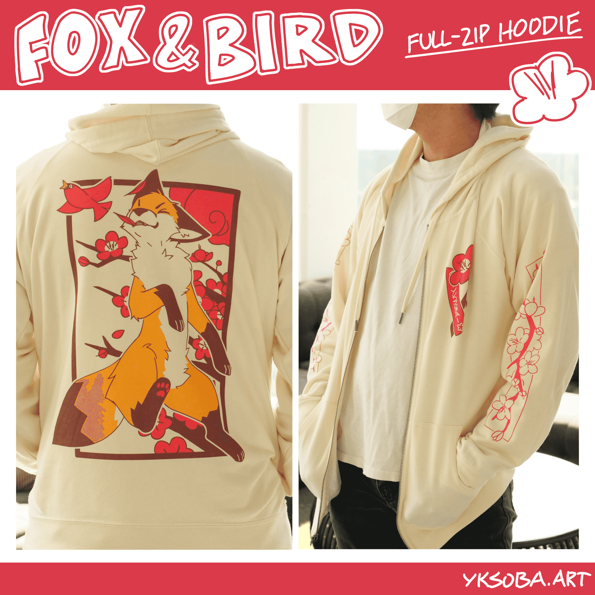 fox & bird hoodie preview